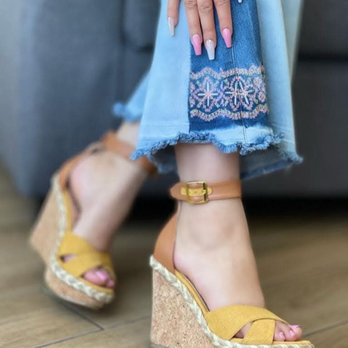 SNOOPY - Sandalias Mujer Taco Chino M527