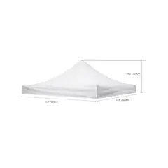 GENERICO - Carpa Repuesto Para Toldo Plegable 3x3 con filtro Uv Color Blanco