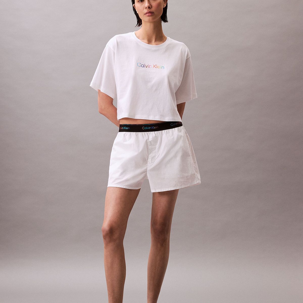 CALVIN KLEIN - Shorts de Pijama Logo Pride Blanco Calvin Klein