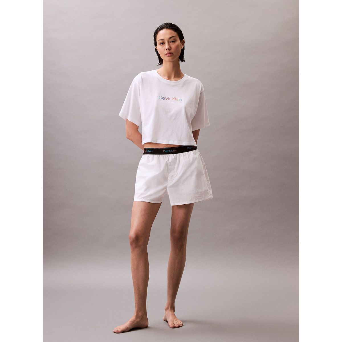 CALVIN KLEIN - Shorts de Pijama Logo Pride Blanco Calvin Klein