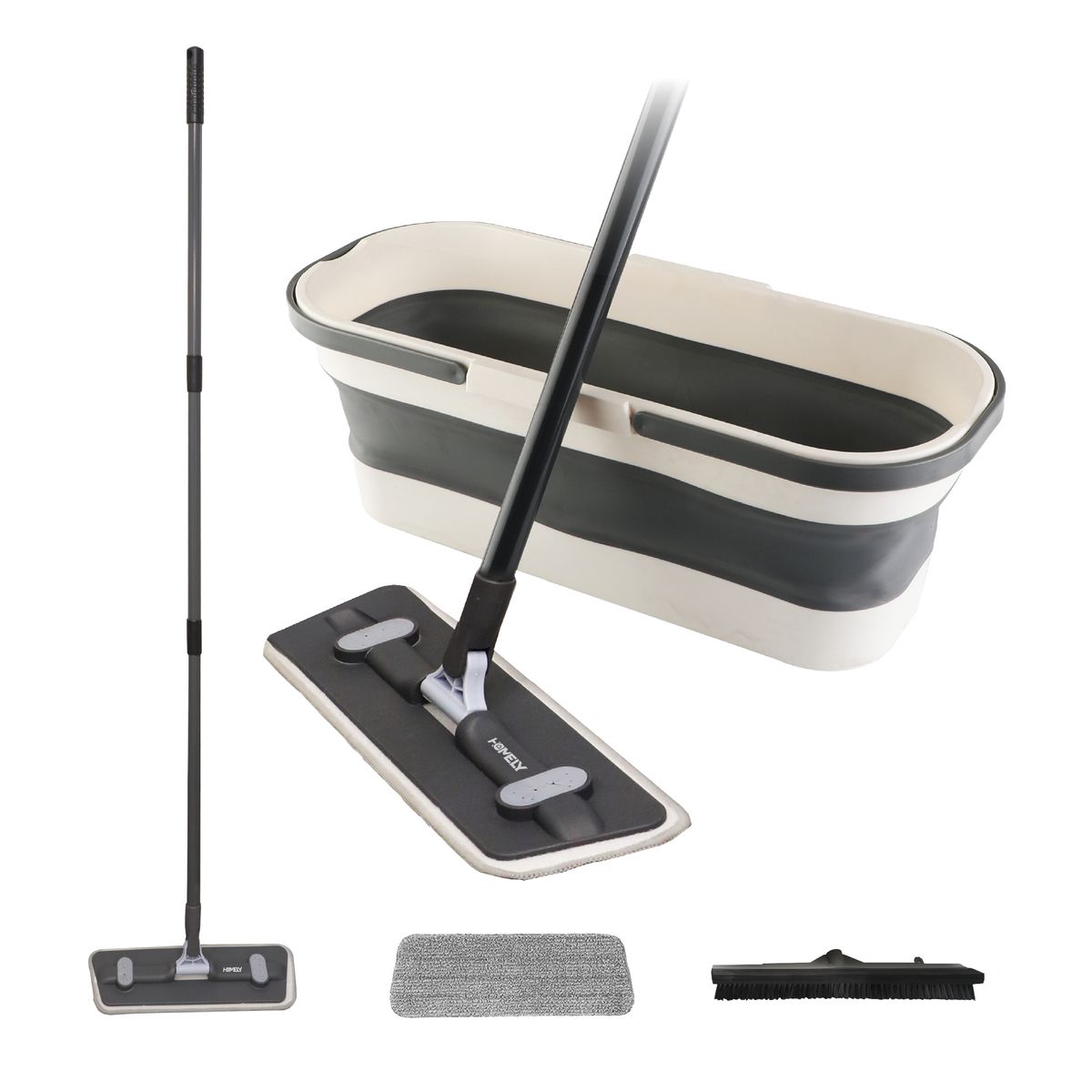 HOMELY - Mopa Plana Giratoria 360° de Balde Plegable Homely Microfibra