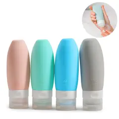 GENERICO - Pack 4 Botellas Dispensador Silicona Para Viajes 90ml