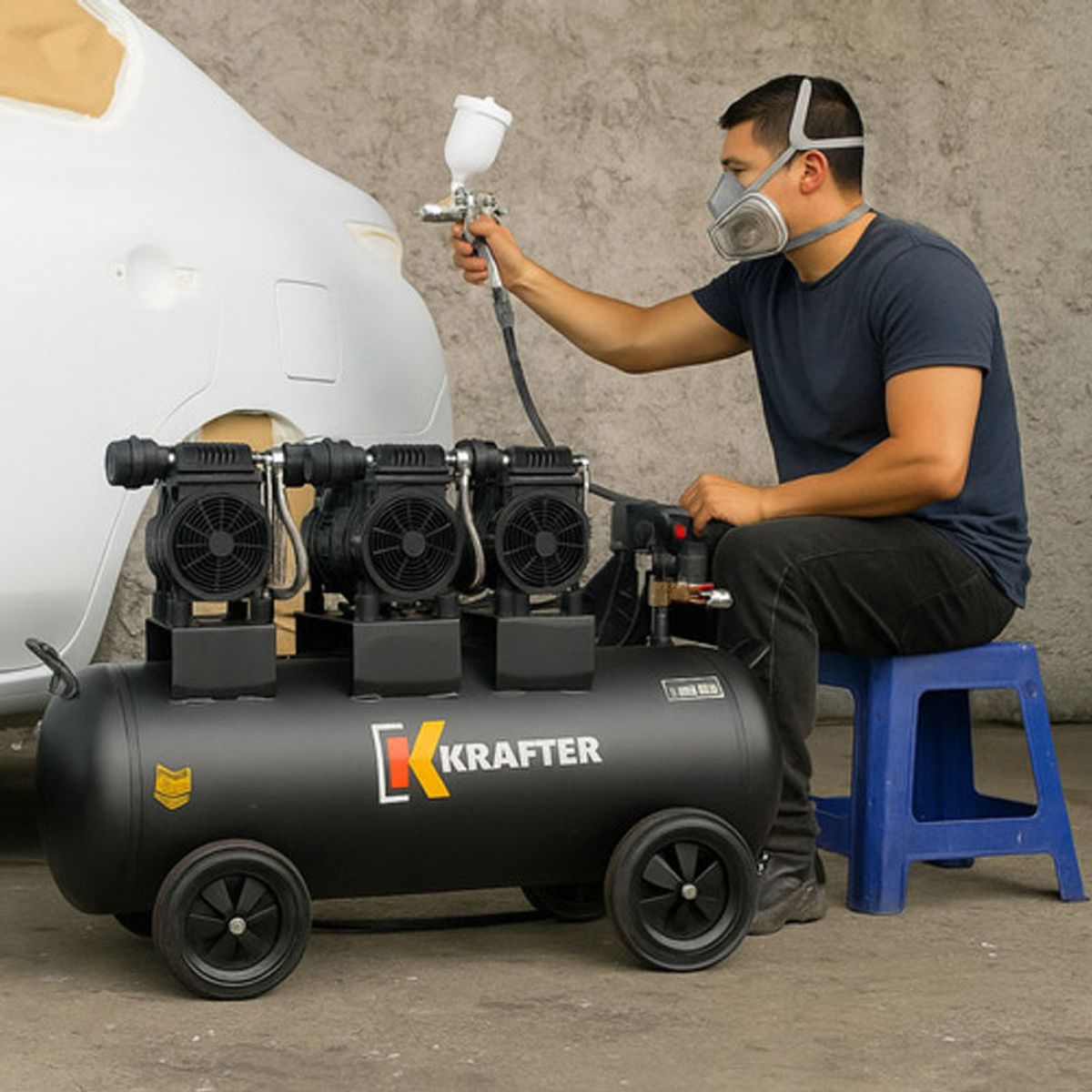 GENERICO - Compresor Krafter MZB-1100-H100 Libre de Aceite 50-60Hz