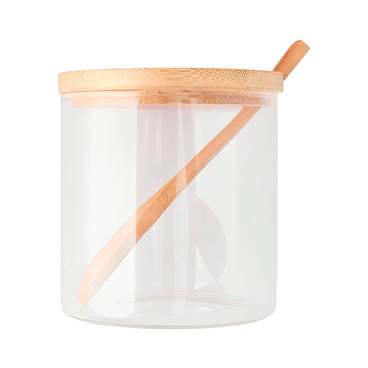 WAKESHOME - Set 3 frascos vidrio tapa bambú con Soporte Organizadores de Cocina