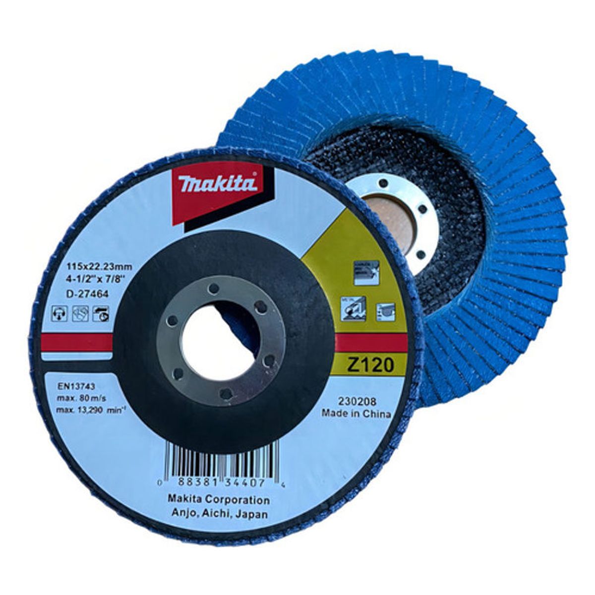 GENERICO - Disco Flap 115mm Grano 120 Makita D-27464 Azul