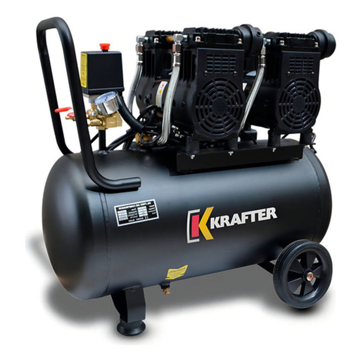 GENERICO - Compresor Krafter 50lts 3hp 63db Monofásico Negro