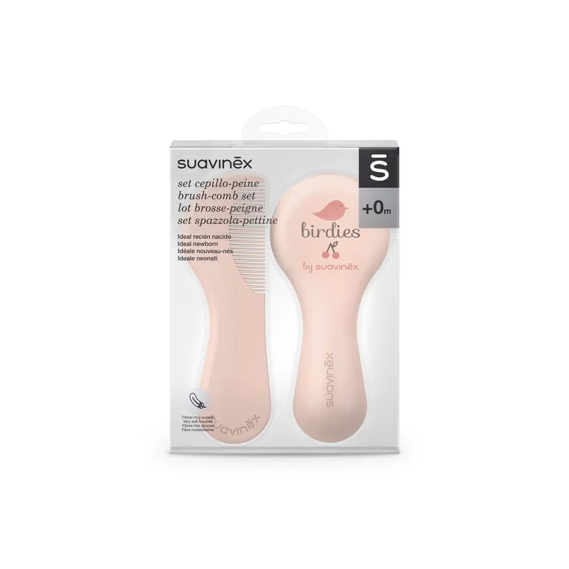 SUAVINEX - Cepillo + Peine Birdies Rosa