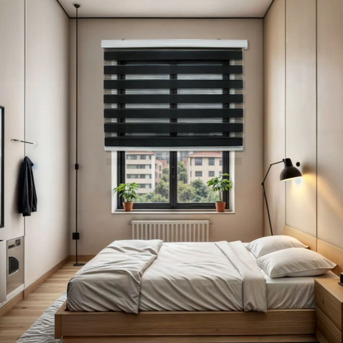 GENERICO - Cortinas Roller Duo Con Cenefa Noche Y Día 90x220cm