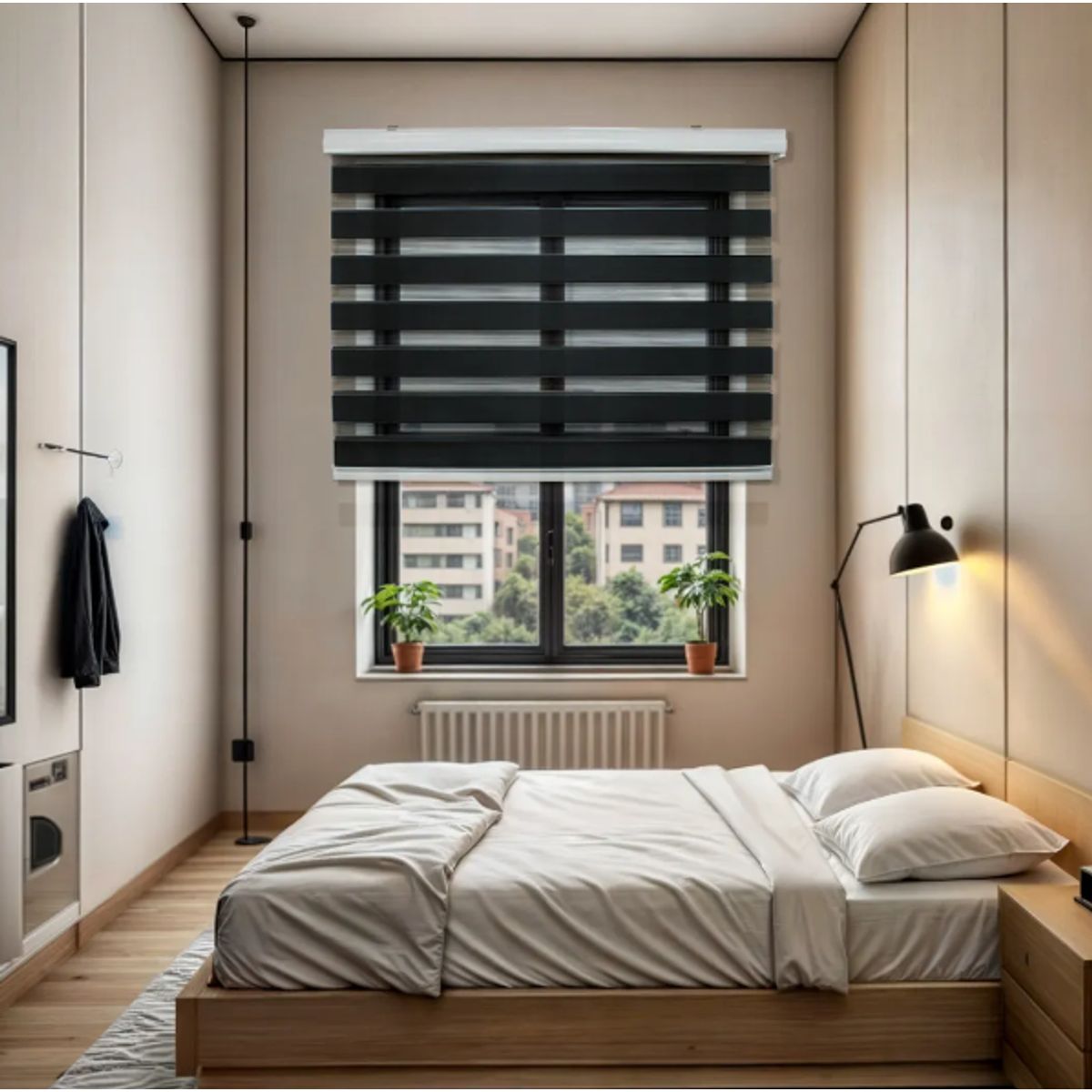 GENERICO - Cortinas Roller Duo Con Cenefa Noche Y Día 90x220cm