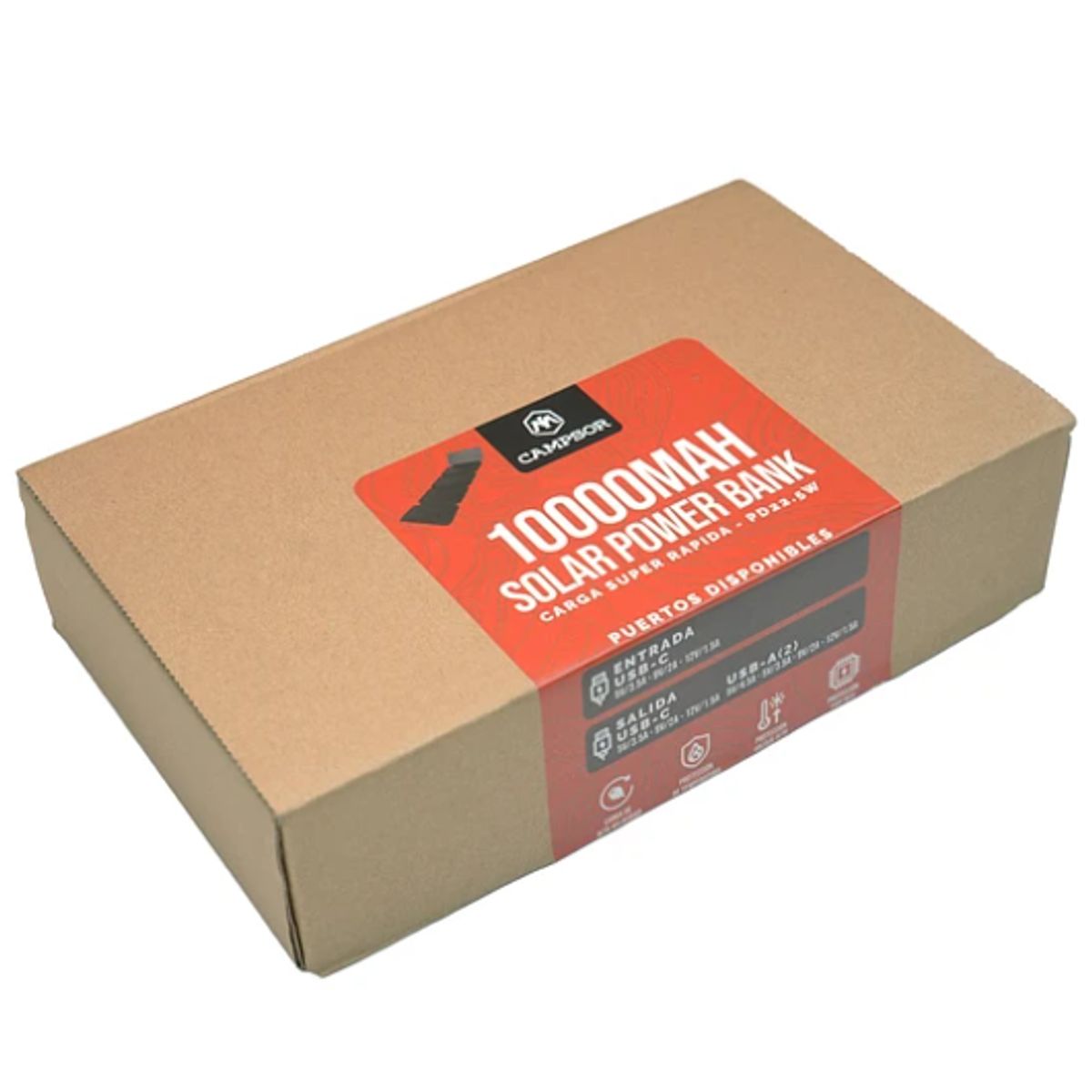 CAMPSOR - BATERIA PORTATIL SOLAR 1+4 10000mAh