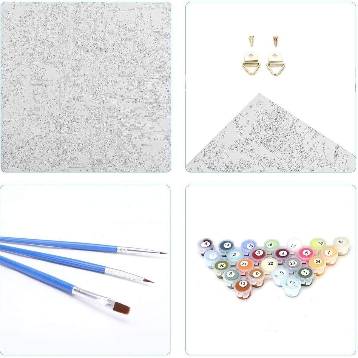 ARTE CONSENTIDO - PINTURA POR NÚMERO CON BASTIDOR DISEÑO LEOPARDO DE 30X40