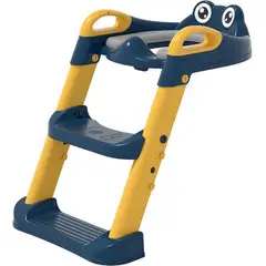 GENERICO - Asiento Adaptador Escalera Inodoro Wc Para Niños Acolchado Color Rosadogris Animales