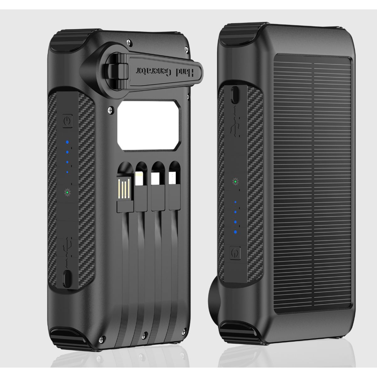 CAMPSOR - BATERIA PORTATIL SOLAR CON MANIVELA MANUAL XWD-2201B 20000 mAh