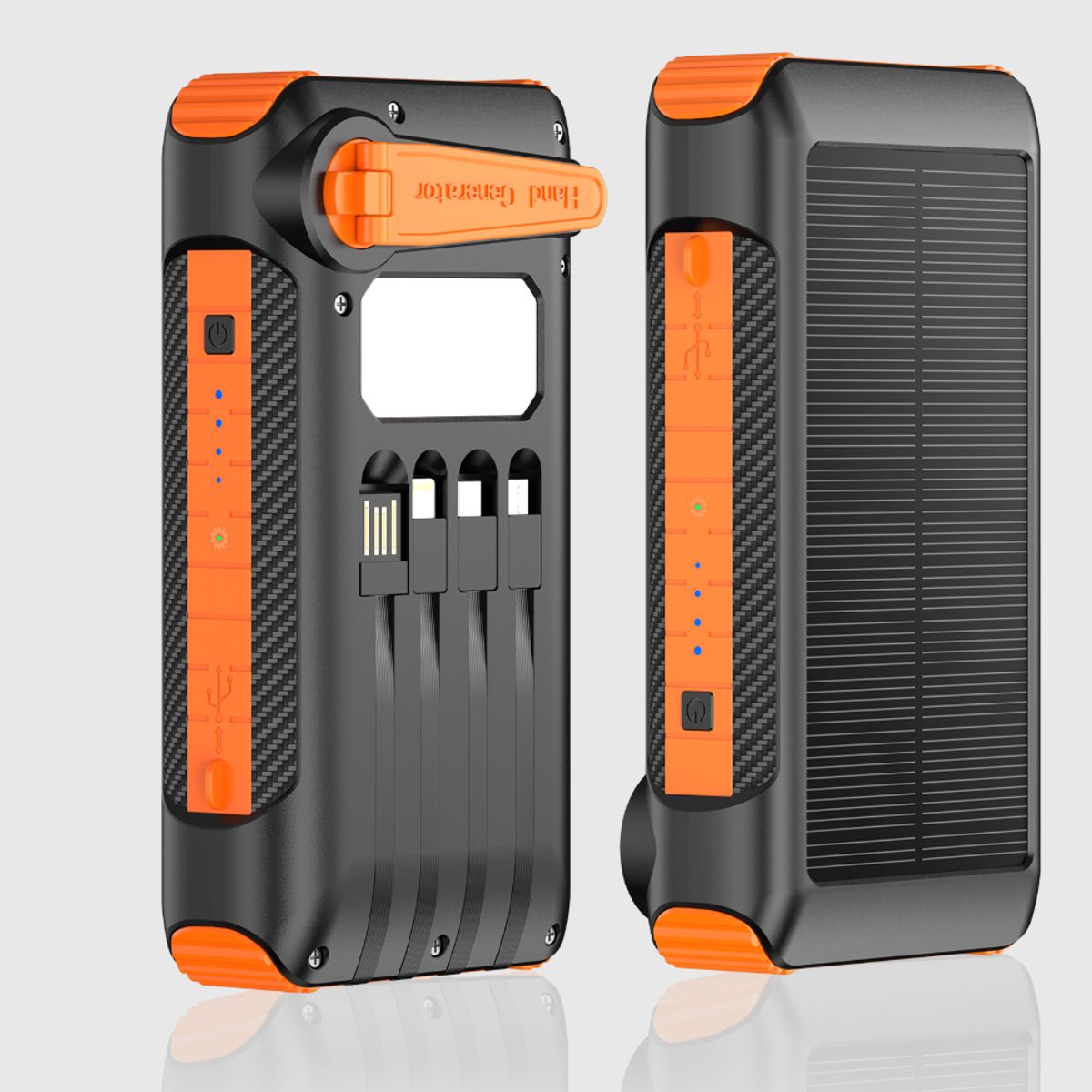 BATERIA PORTATIL SOLAR CON MANIVELA MANUAL XWD-2201B 20000 mAh, marca CAMPSOR - Foto Principal