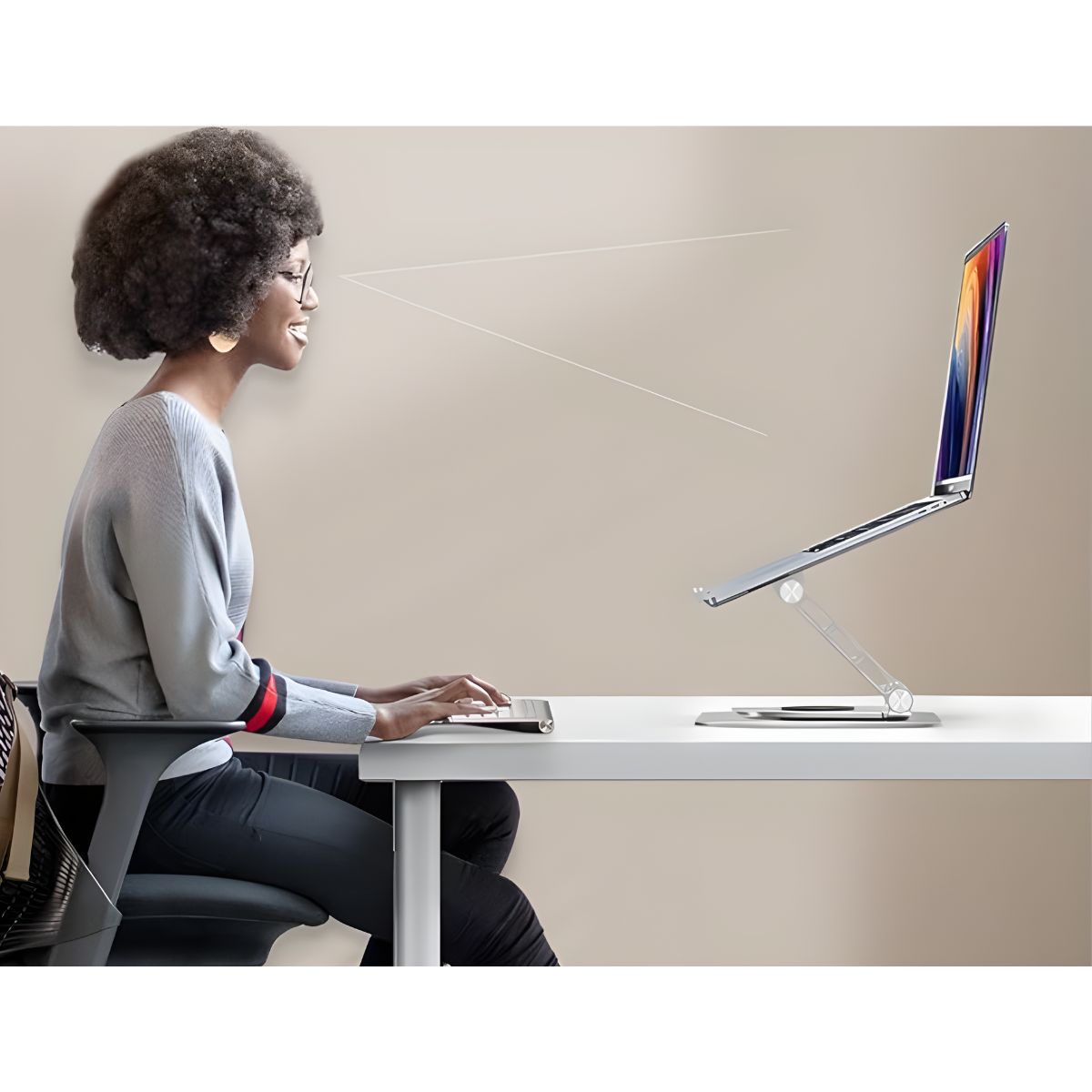 GENERICO - Soporte Notebook Laptop Tablet iPad Rotación 360 Plegable