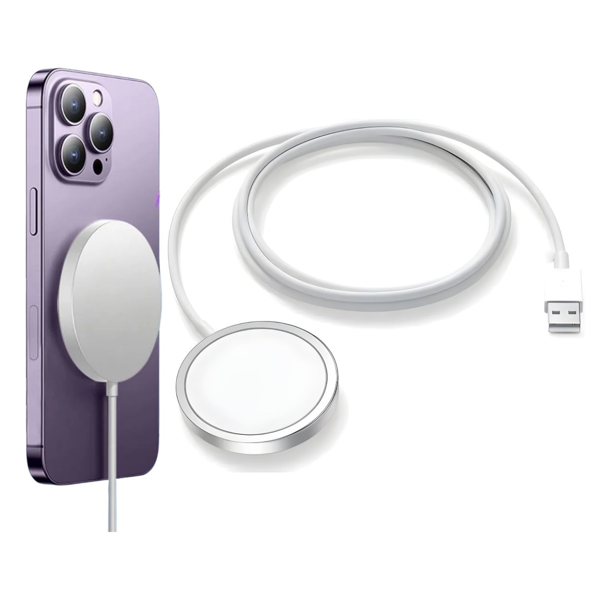 Cargador Inalámbrico Magnetico Para iPhone Magsafe 15w Usb, marca GENERICO - Foto Principal
