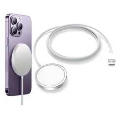 GENERICO - Cargador Inalámbrico Magnetico Para iPhone Magsafe 15w Usb
