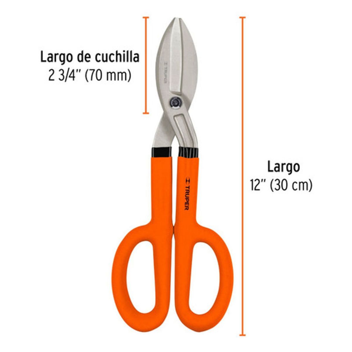 GENERICO - Tijera Hojalatera De 12 Pulgadas Truper Naranja