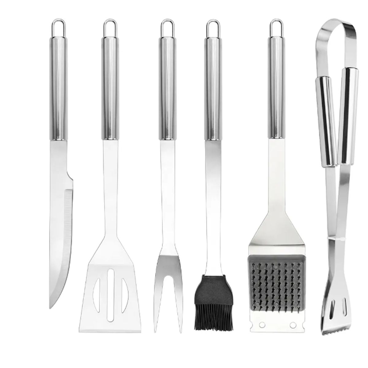 GENERICO - Set De Utensilios Para Parrilla Asado 6 Piezas + Estuche