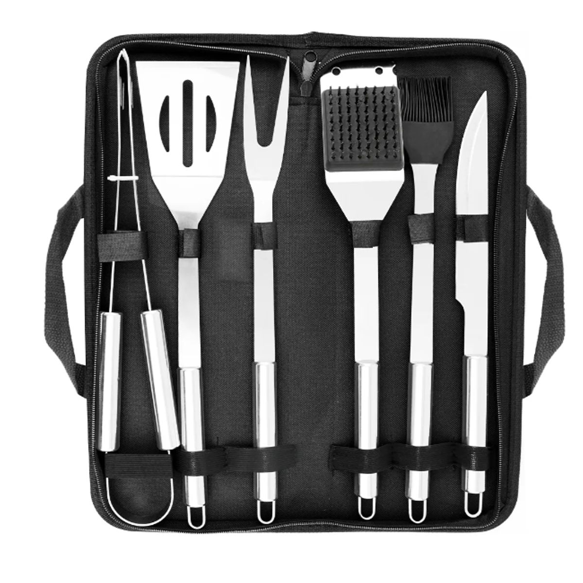 GENERICO - Set De Utensilios Para Parrilla Asado 6 Piezas + Estuche