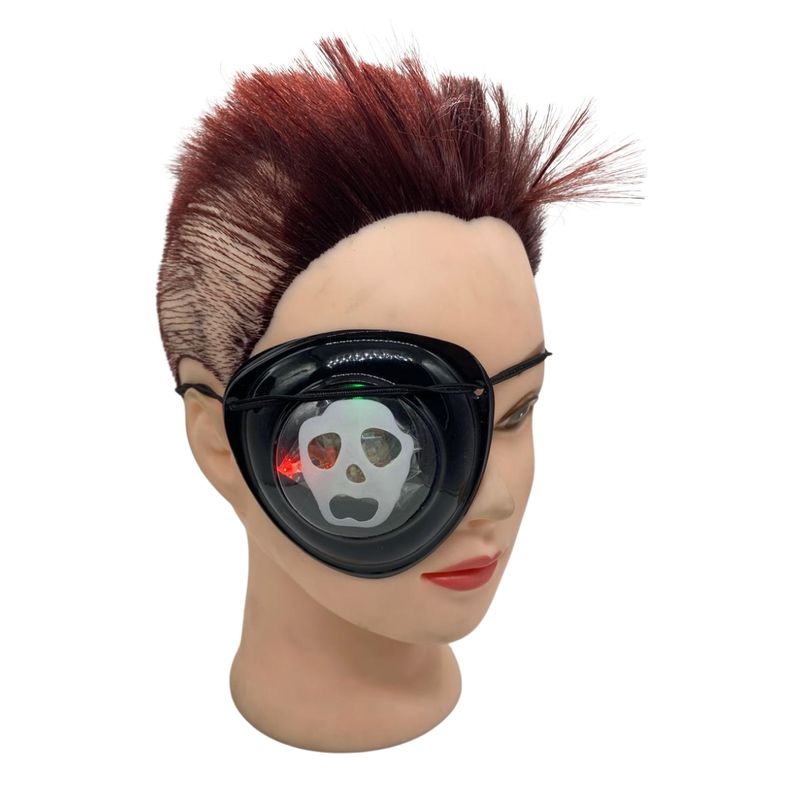 EKOL TACTICA MILITAR - Parche Pirata LED Luminoso Disfraces Halloween 2025