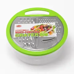 HOMESTAR - Rallador multifunción 3 en 1 con recipiente, variante verde