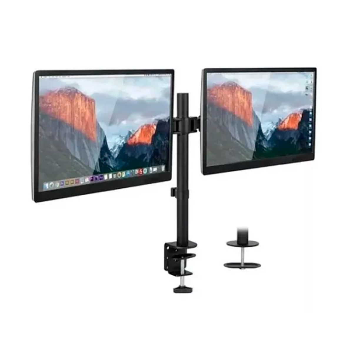 GENERICO - Soporte Doble de Monitor con Brazo Fijo Aleación de Aluminio