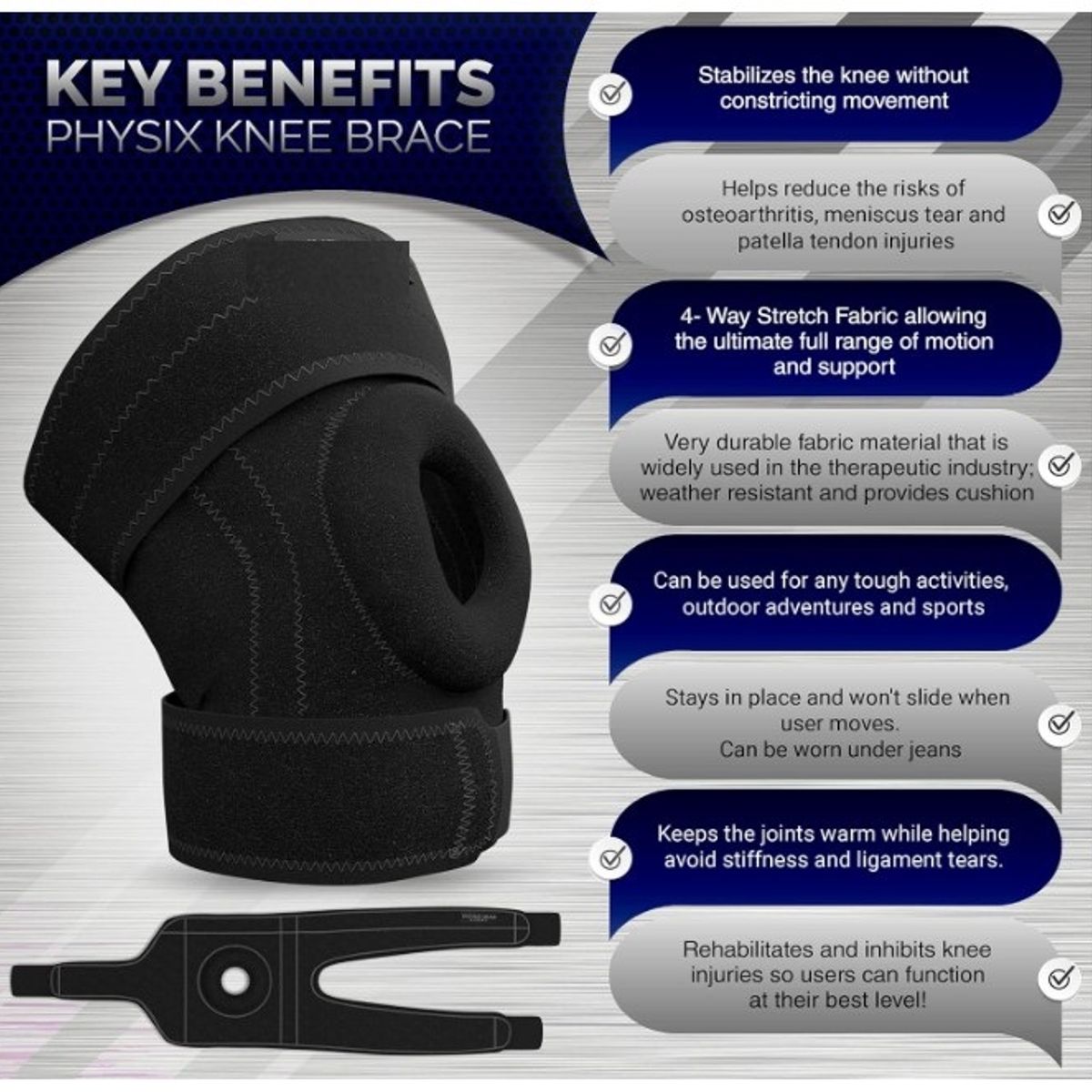 GENERICO - Rodillera Estabilizadora Deportivas De Compresión Ajustable