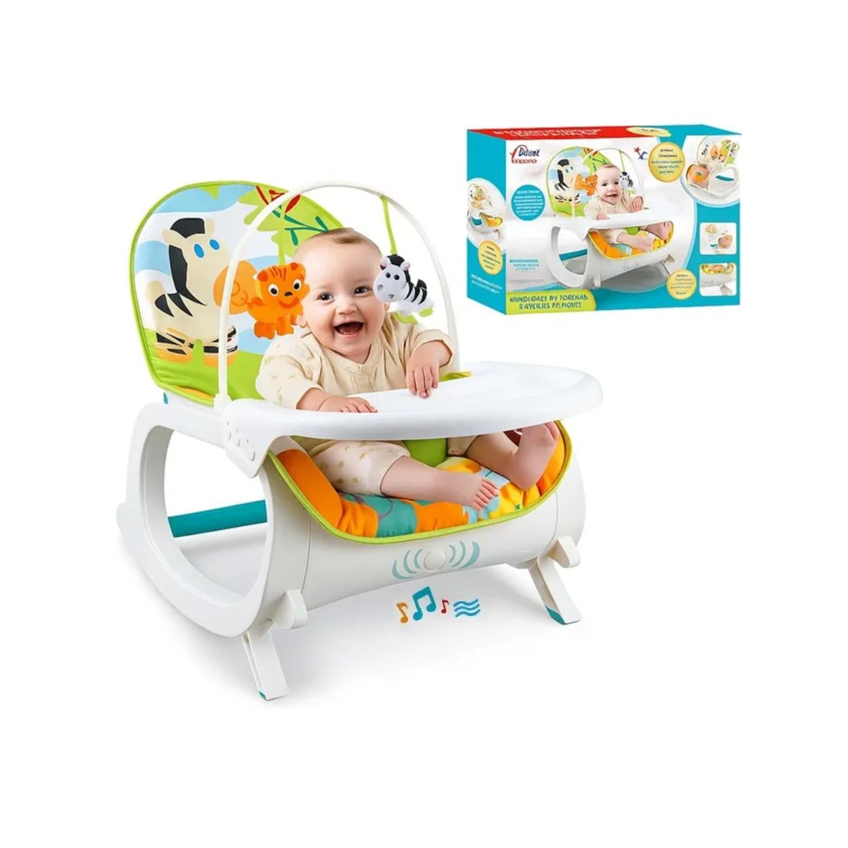 GENERICO - Silla Mecedora Para Bebé 2en1 C-Vibrador relajante