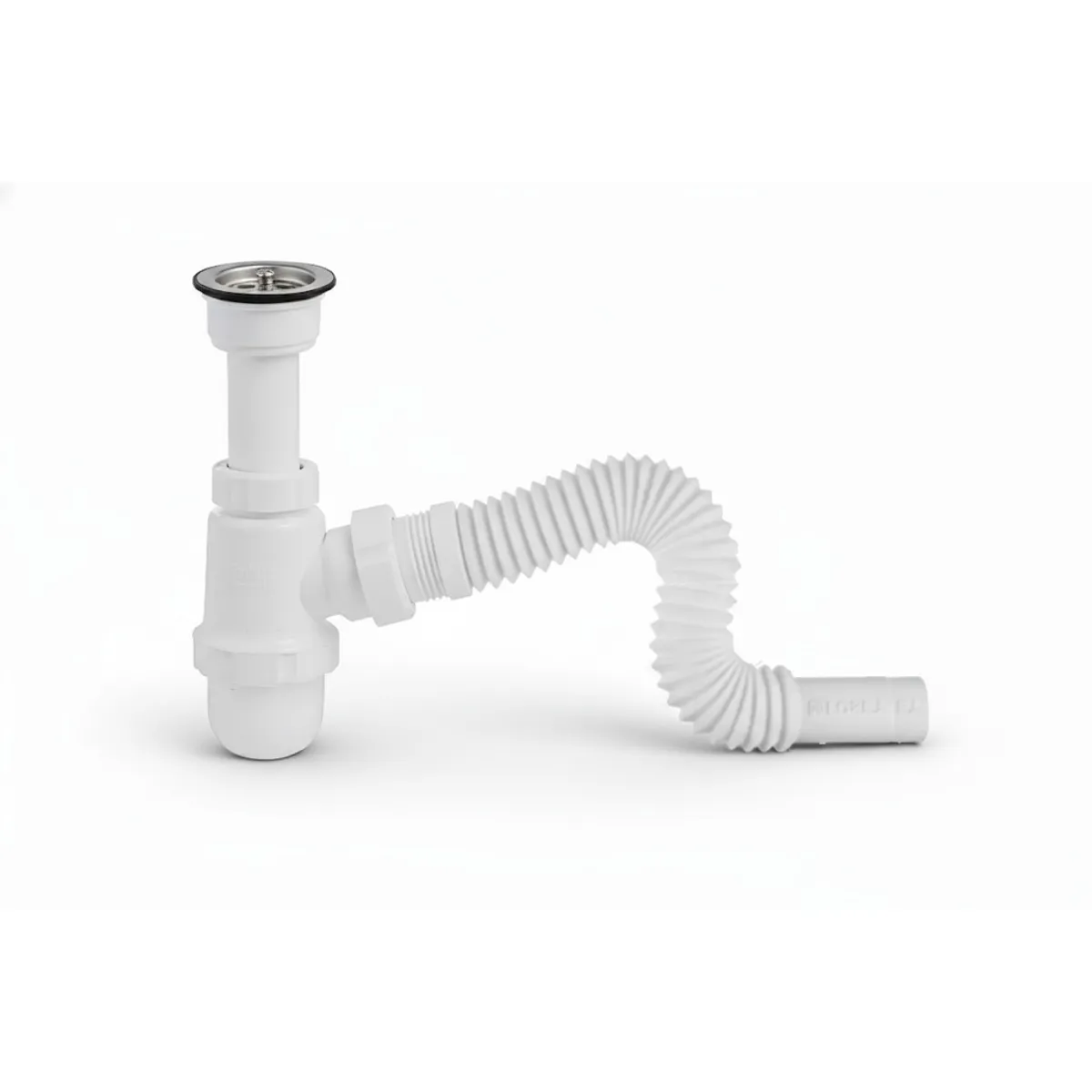 GENERICO - Juego De Tubo Sifón Corrugado Para Desagüe Lavabo Blanco