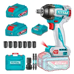TOTAL TOOLS - Taladro Pistola Llave Impacto 42v Bat+ Carg Total Tiwli42602 Turquesa
