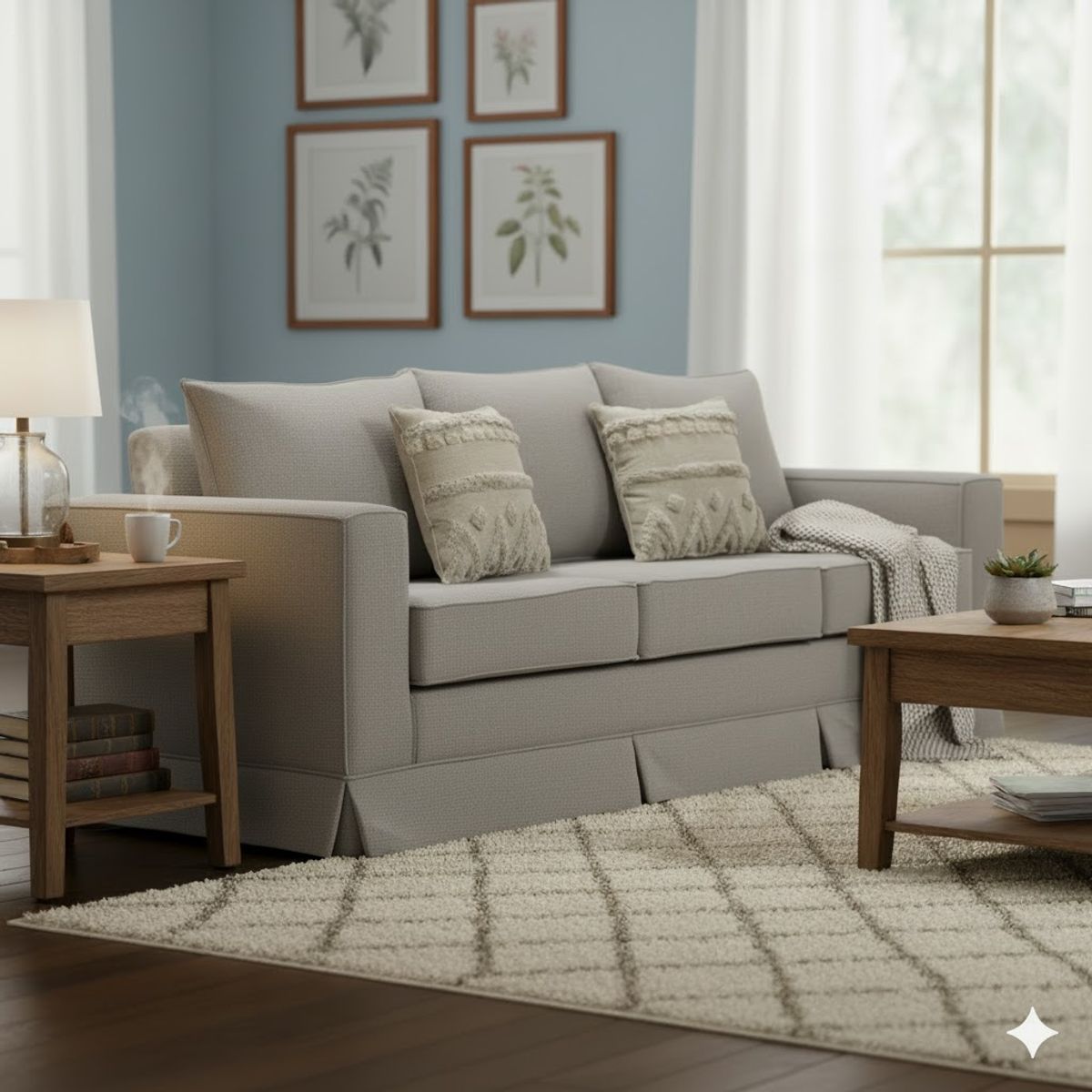 MUNDO LIVING - Living 311 Noah Gris claro Sofa 3 cuerpos + 2 poltronas resortes