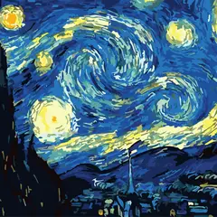 ARTE CONSENTIDO - PINTURA POR NÚMERO CON BASTIDOR DISEÑO STARRY 30X40