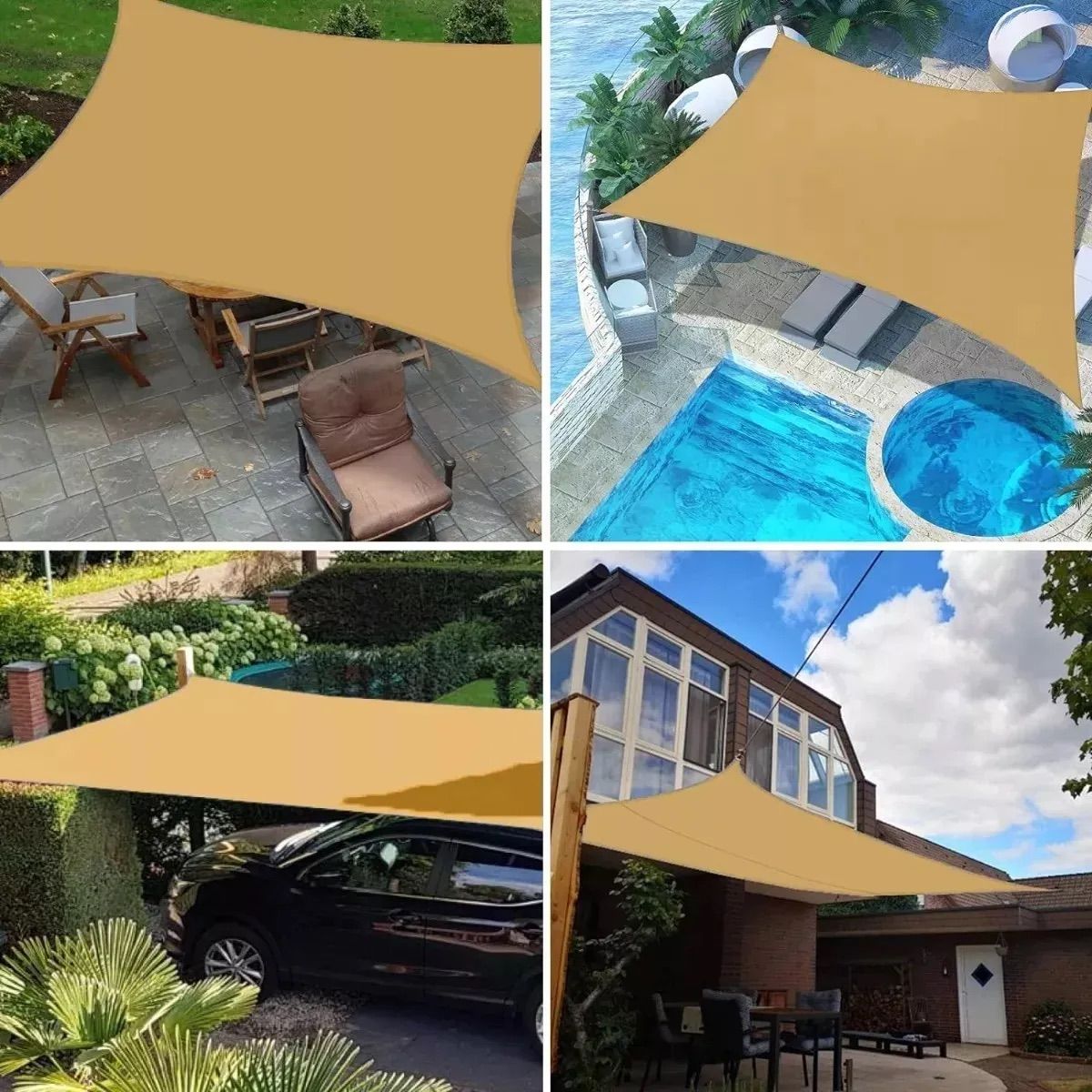 GENERICO - Toldo Vela Sombreadora Malla Sombra 5X6 Rectangular