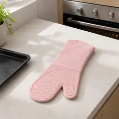 HOMESTAR - Guante de horno rosado con agarre de silicona