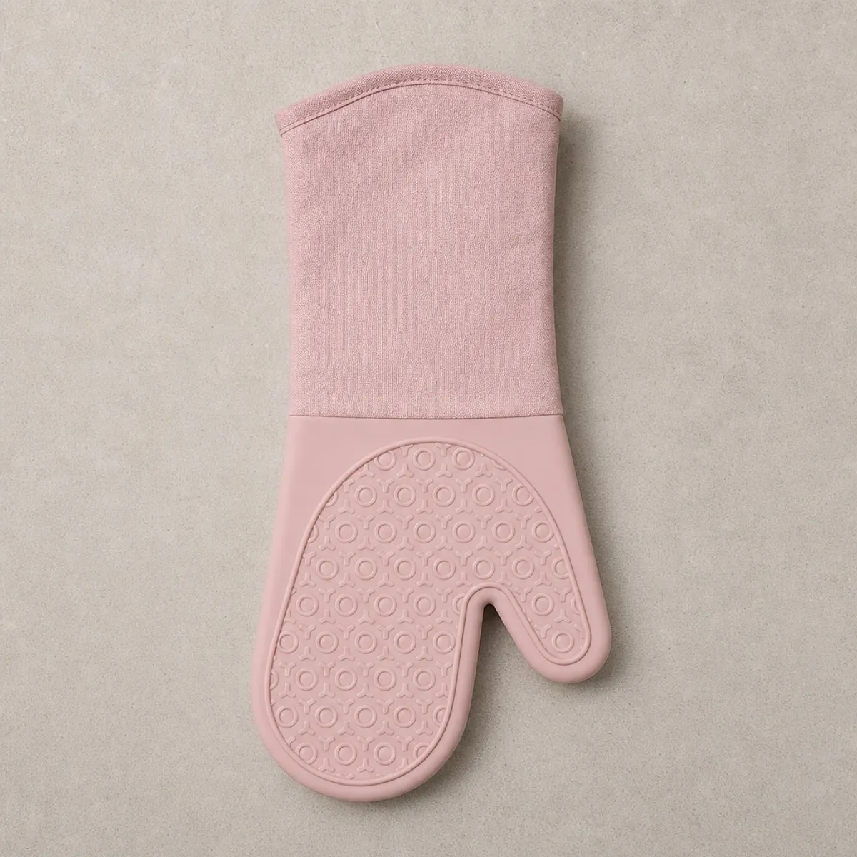 HOMESTAR - Guante de Horno Largo con Agarre de Silicona 34 cm - Rosado