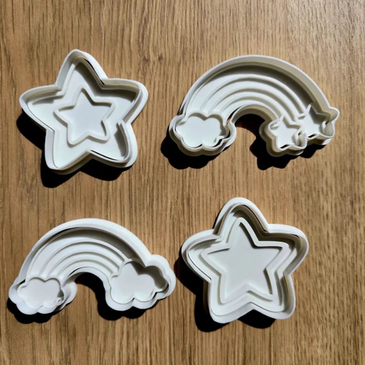 GENERICO - Cortador de galletas - Arcoíris y Estrella (pack 4 un)