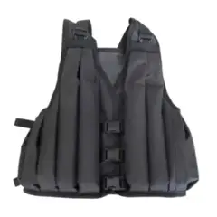 GENERICO - Chaleco Lastrado Con Sobrecarga 15kg Ajustable Crossfit Negro