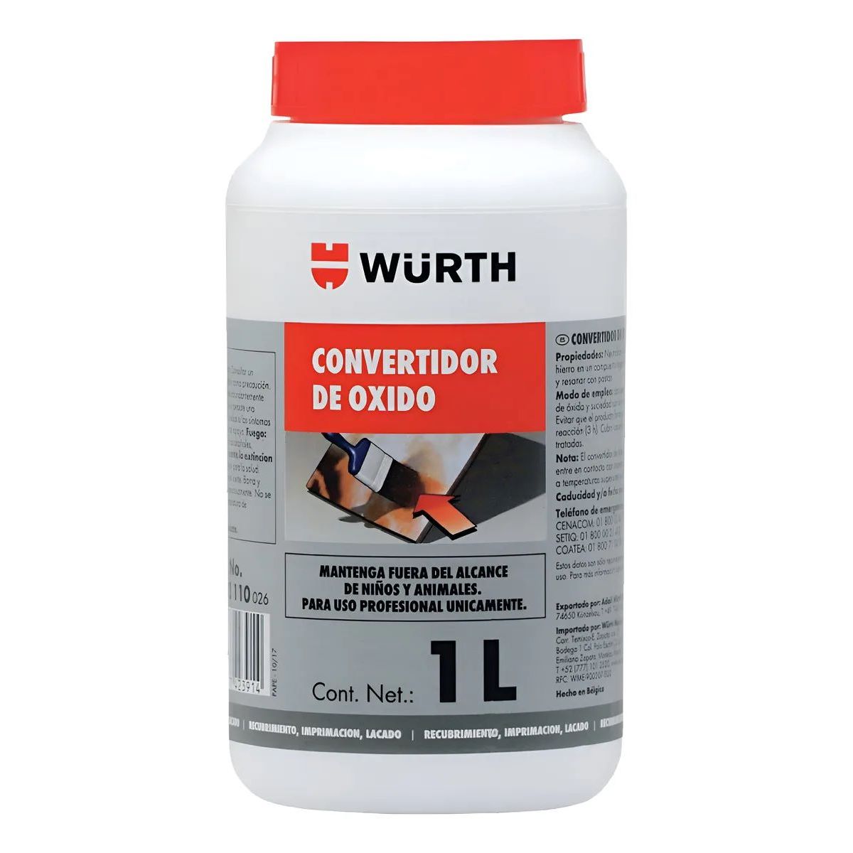 METALFER - Convertidor De Óxido Y Fosfatizante Pintable 1l Transparente