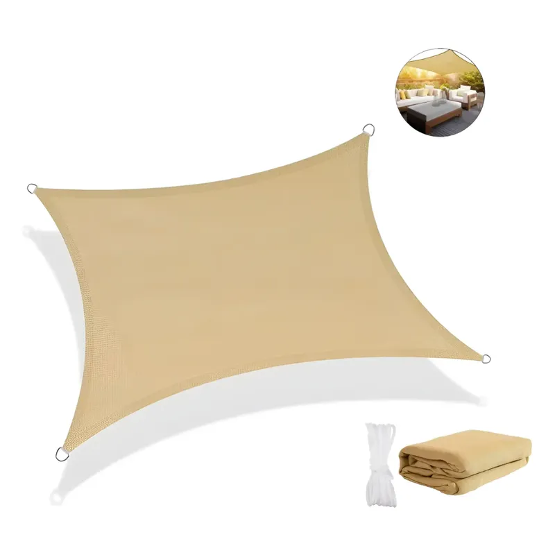 GENERICO - Malla Sombreadora Lona Vela Rectangular 4x4 Parasol