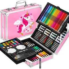 GENERICO - Set Para Pintar Lápices Colores Maleta De Arte 145pc Rosa