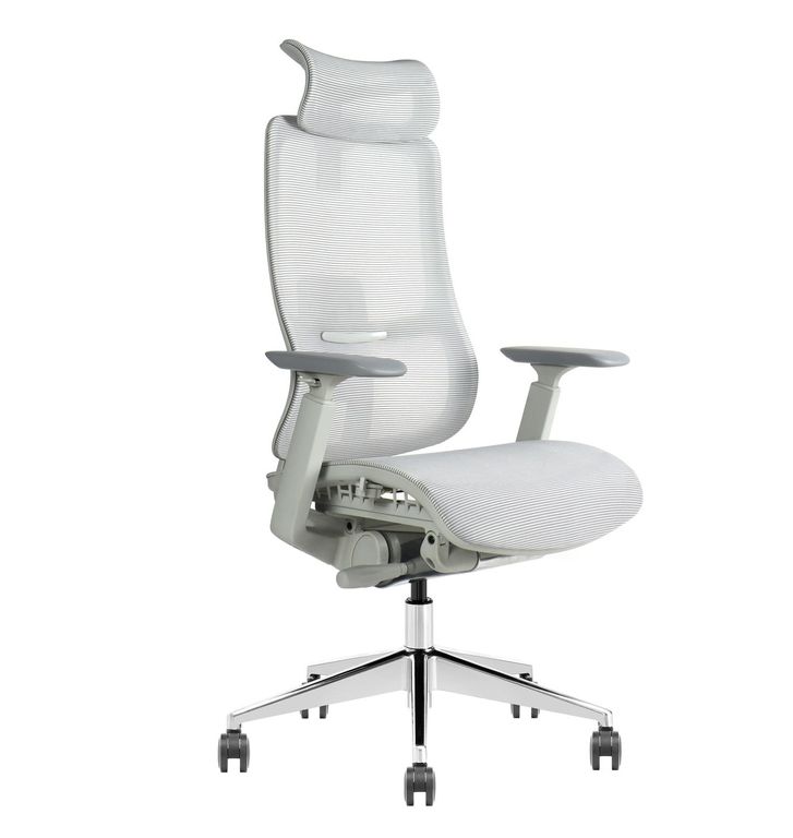 Silla Escritorio Oficina Ejecutiva Premium Krone Mesh Apolo Plateado