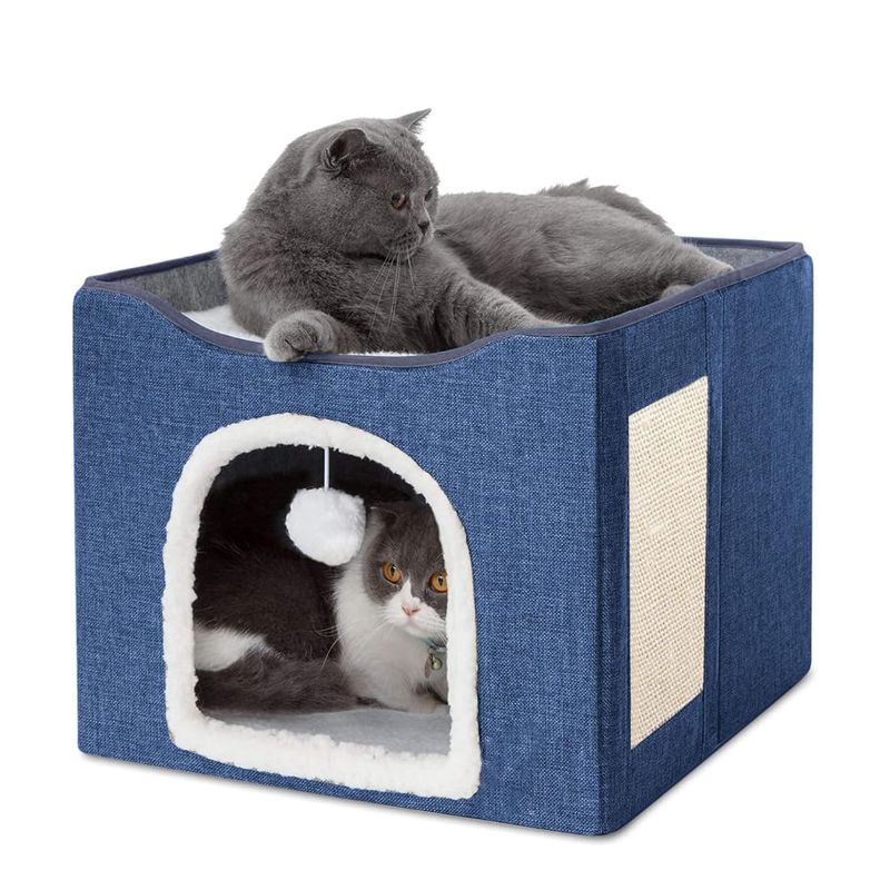 GENERICO - CAMA  CASA PLEGABLE PARA GATOS NIDO AZUL