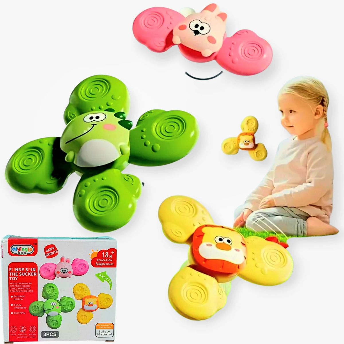 GENERICO - Juguete Educativo Spinner Giradores Frecuentes 3 Piezas