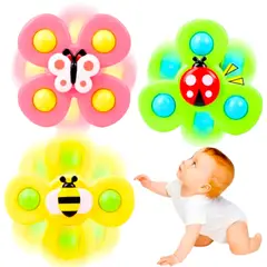 GENERICO - Juguetes Giratorios Spinner Con Ventosas Para Bebés Pack X3