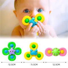 GENERICO - Juguetes Giratorios Spinner Con Ventosas Para Bebés Pack X3
