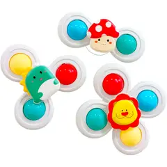 GENERICO - Juguetes Giratorios Spinner Con Ventosas Para Bebés Pack X3