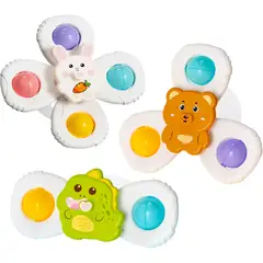 GENERICO - Juguetes Giratorios Spinner Con Ventosas Para Bebés Pack X3