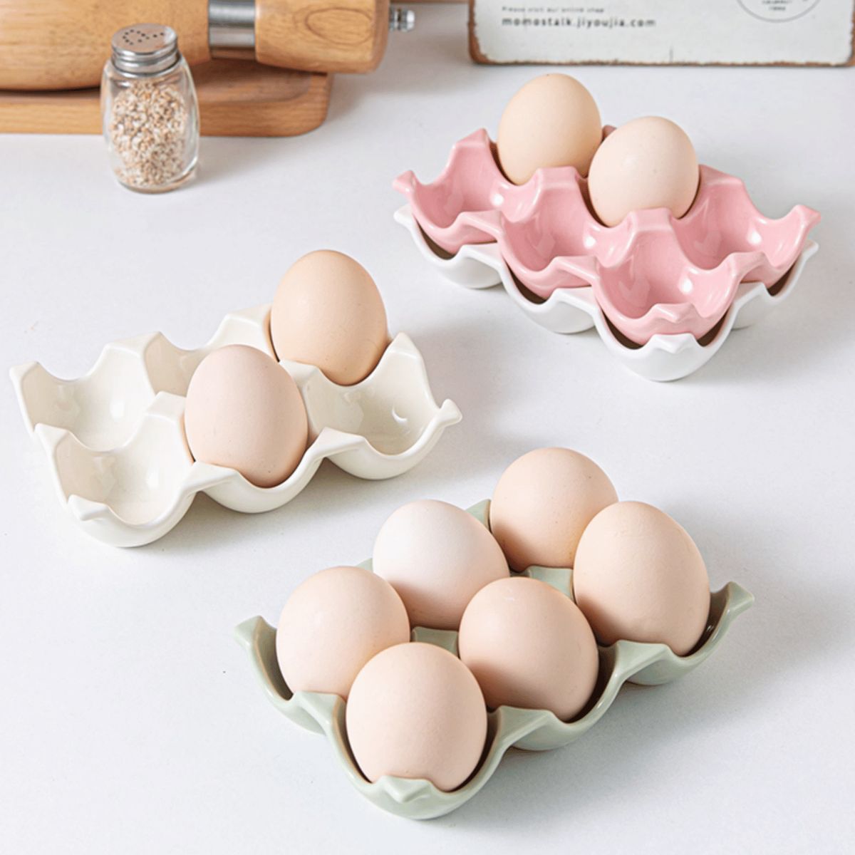 HOMESTAR - Bandeja para Huevos de Plástico Ondulado - Rosa