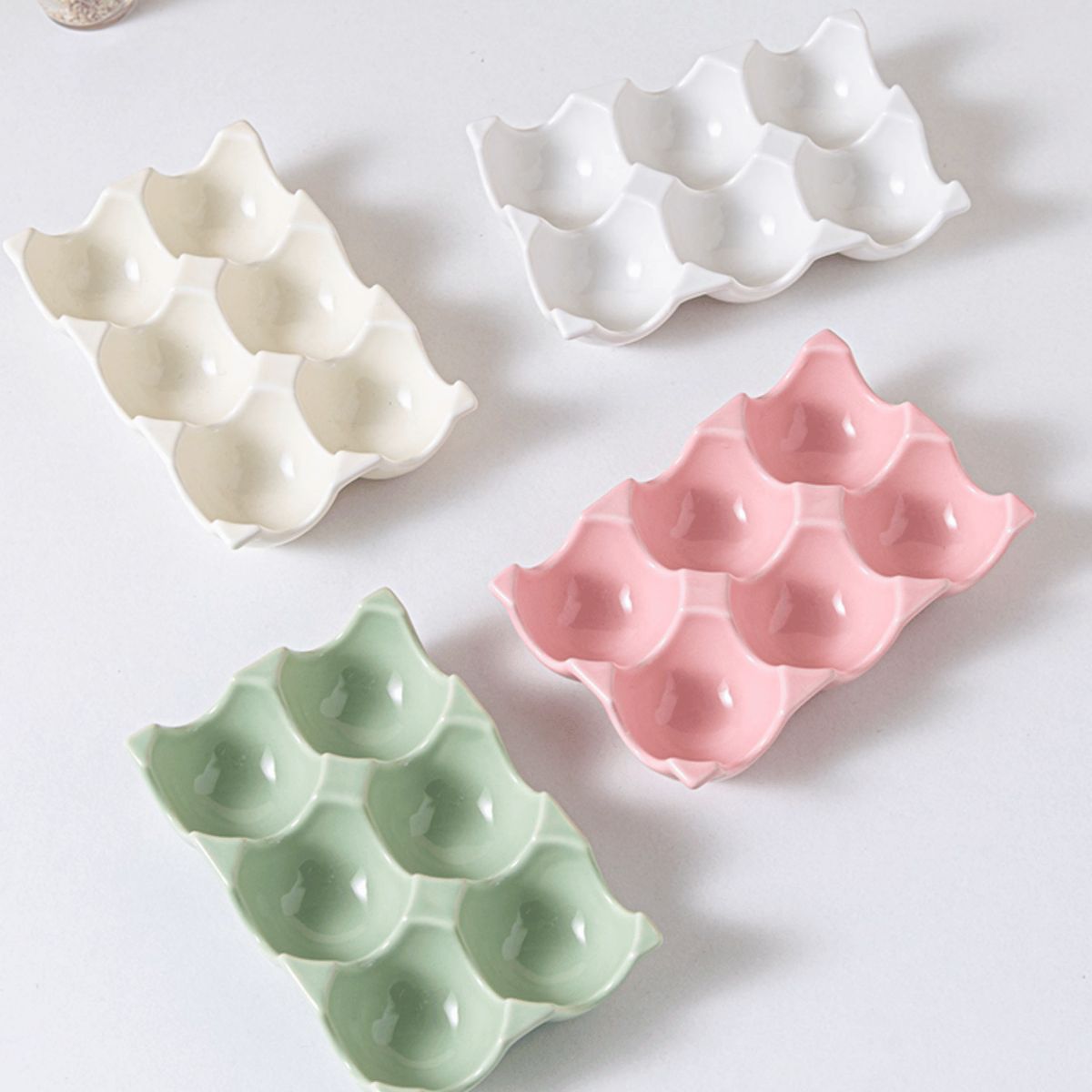 HOMESTAR - Bandeja para Huevos de Plástico Ondulado - Rosa